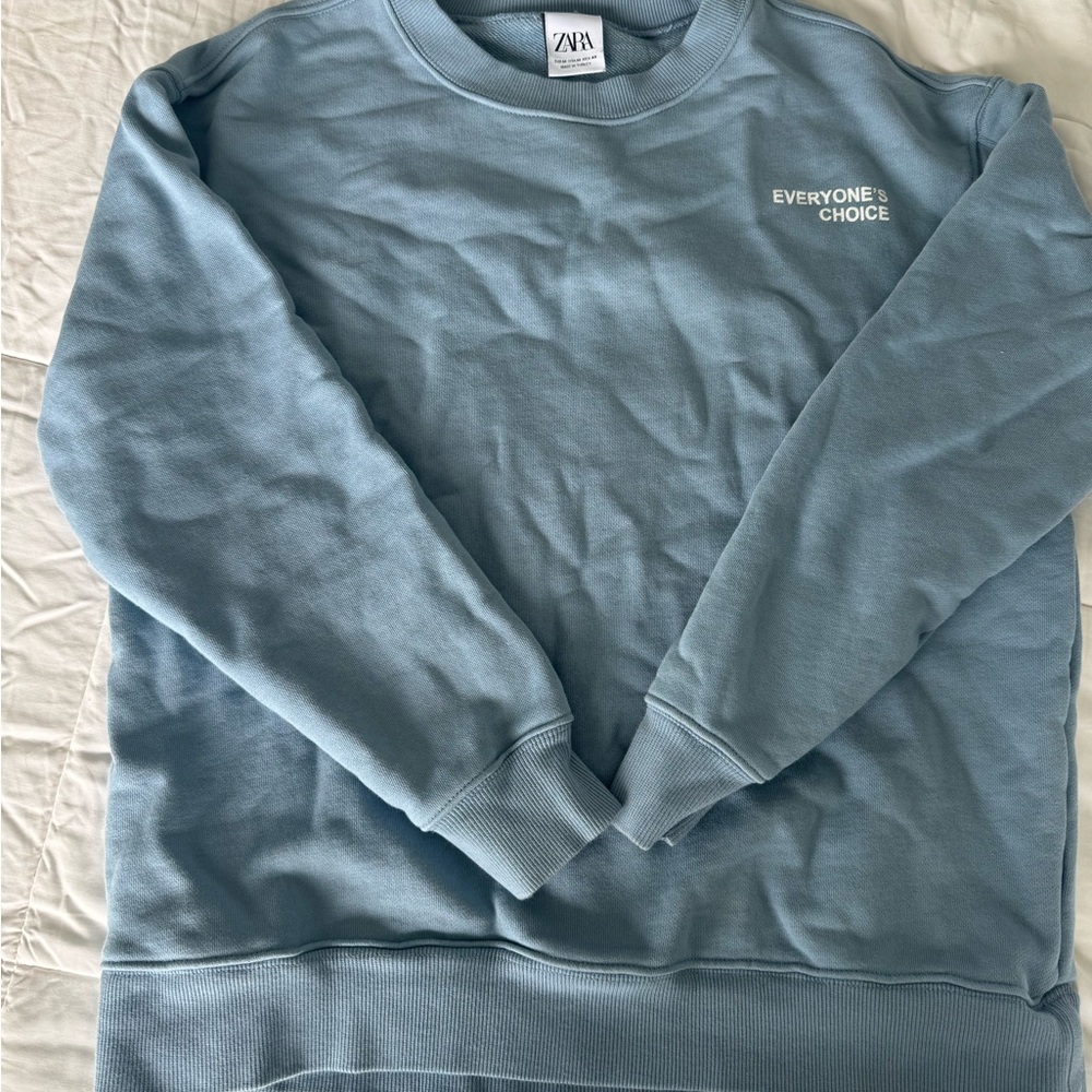 Zara Blue Crewneck Sweater Classic Style